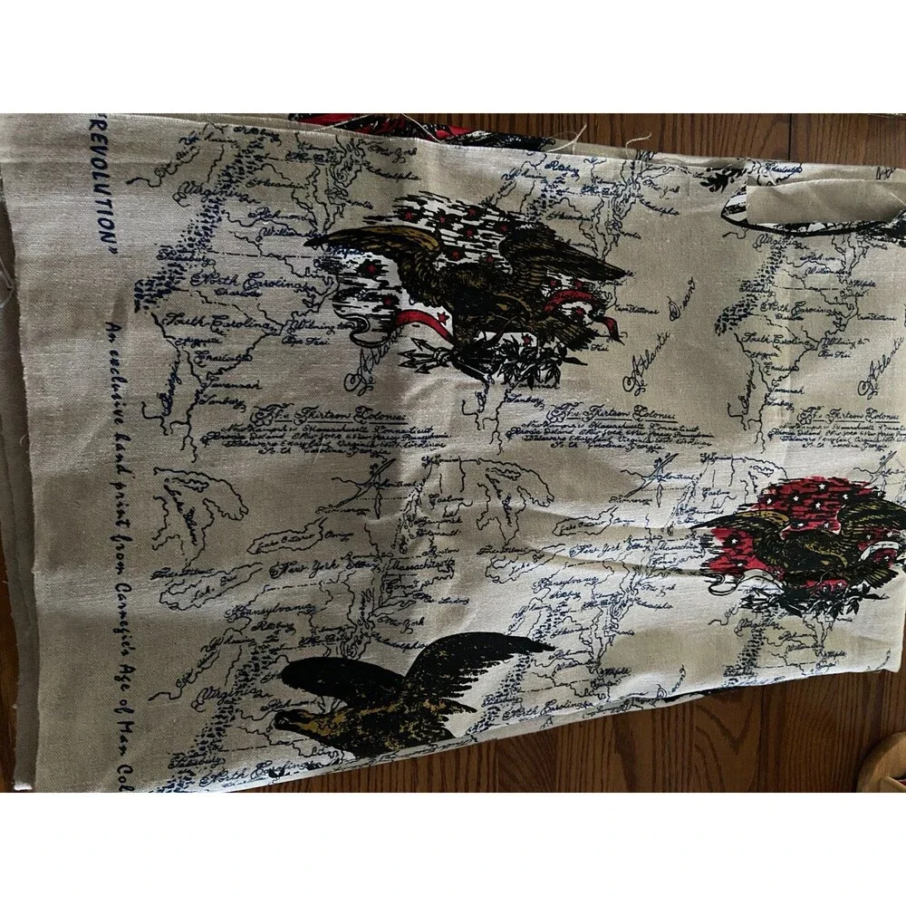 Carnegie Fabrics Hand Printed Age Of Man American Revolution Semiquincentennial